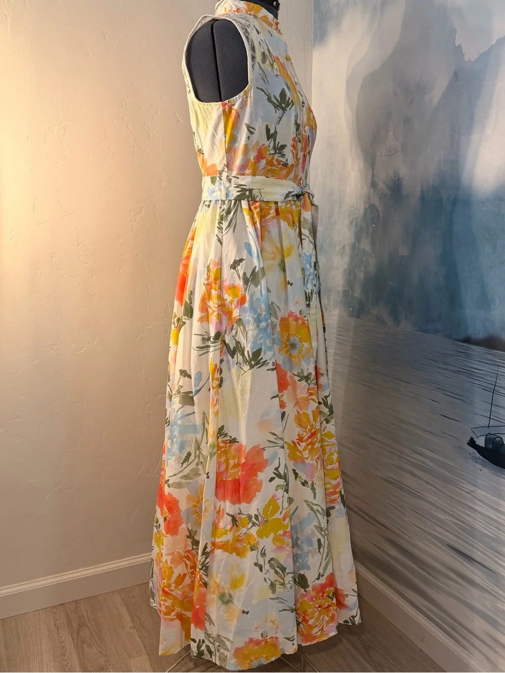 Floral Maxi Dress with Tie Waist 194